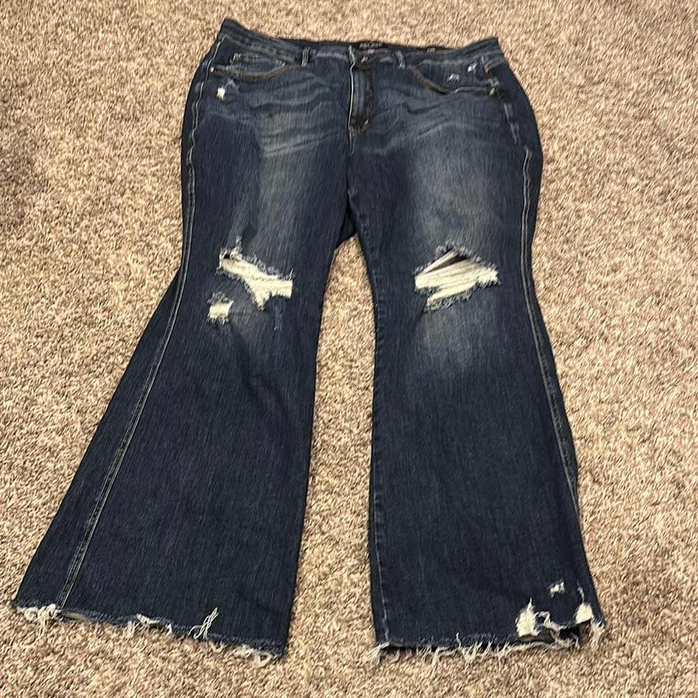 Judy Blue Flare Distressed Blue Jeans